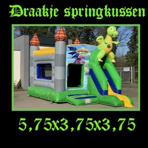 Springkussen draakje met glijbaan 